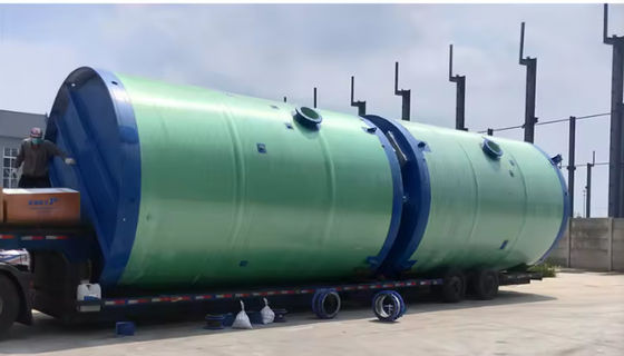 Customized Sewage Integrated Prefabricated Pump Station FRP GRP High Purification Efficiency