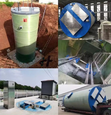 Customized Sewage Integrated Prefabricated Pump Station FRP GRP High Purification Efficiency