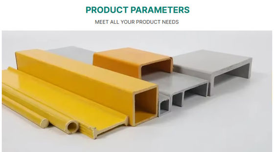 Pultruded Fiberglass Hollow Tubes Composite FRP Profiles Square Rectangular Round