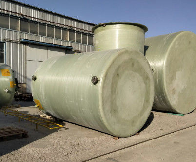 Chemical Frp Grp Fiberglass Hydrochloric Acid Storage Container Tank Customized smooth