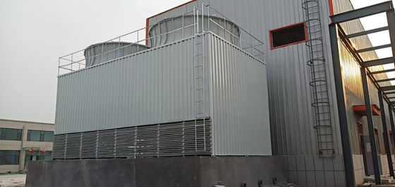 Frp GRP Square Cross Flow Industrial Cooling Tower Double Air Inlet Water Cooling Tower With Filling Low Noise