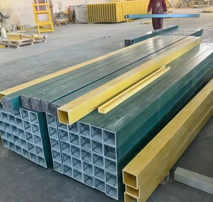 High Strength Grp Pultrusion Frp Square Pipe Fibreglass +Resin Smooth Winding