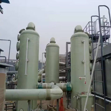 Fiberglass FRP Acid Mist Absorption Tower GRP Scrubber FRP Tower Customized  Size
