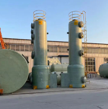 Fiberglass FRP Acid Mist Absorption Tower GRP Scrubber FRP Tower Customized  Size