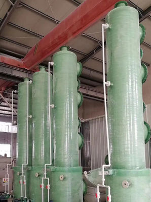 Fiberglass FRP Acid Mist Absorption Tower GRP Scrubber FRP Tower Customized  Size
