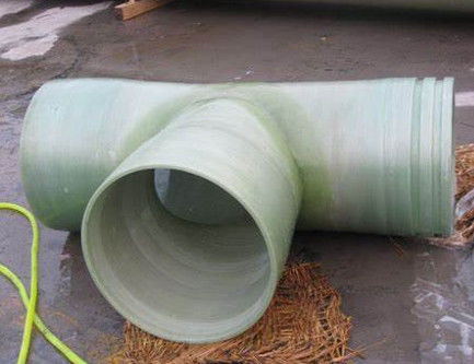 Three Way  Four Way Fiberglass Pipe Elbow Tee FRP GRP Equal And Reducing Tees 6m 12m
