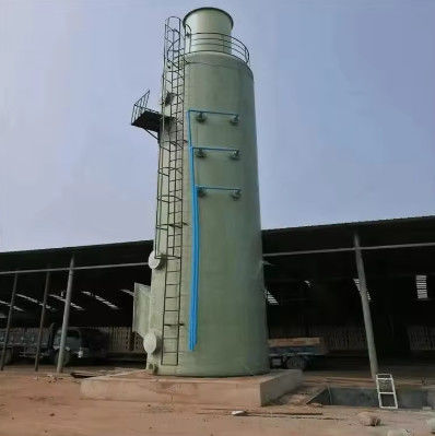 Wet Spraying Purification FRP Tower Gas Scrubber / Desulfurization Scrubber smooth customized