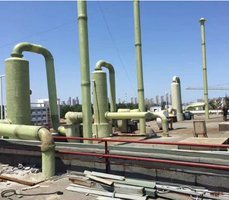 Waste Flue Gas Desulfurization Scrubber / Gas Cleaner Industrial Fiberglass GRP FRP Tower