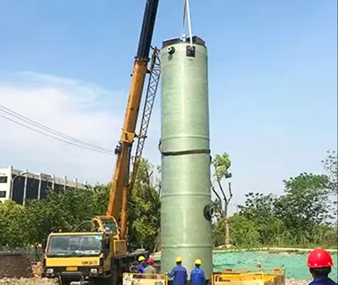 Rural Municipal Pipe Network Sewage Lifting Rainwater Pumping Station FRP GRP Integrated
