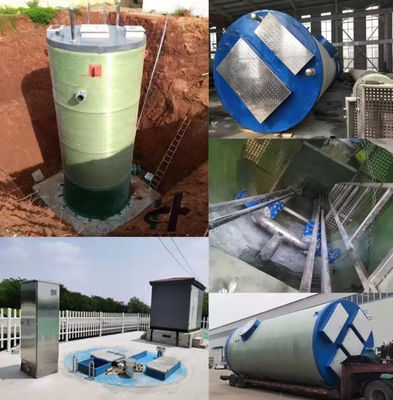 Hoogwaardige FRP afvalwaterpompstation GRP glasvezel geïntegreerde geprefabriceerde pompstation afvalwaterbehandeling