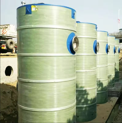 High Capacity GRP/FRP Integrated Precast Pump Station For Sewage Treatment Plant High Head Long Life
