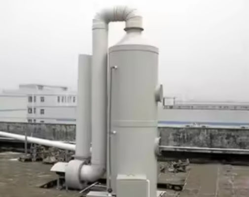 FRP Tail Gas Absorption Tower GRP Acid Mist Gas Absorption Tower Chlorine Wet Scrubber Covered With Gel Coat