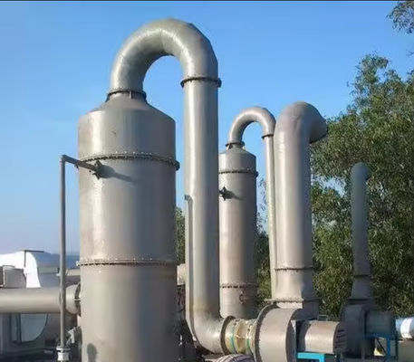 FRP Tail Gas Absorption Tower GRP Acid Mist Gas Absorption Tower Chlorine Wet Scrubber Covered With Gel Coat