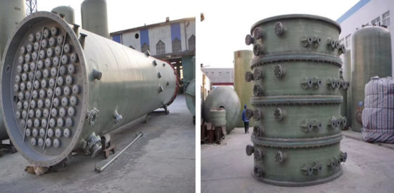 Multi Layer Spraying Coverable Gel Coat Industrial GRP Frp Absorption Tower For Waste Acid Gas