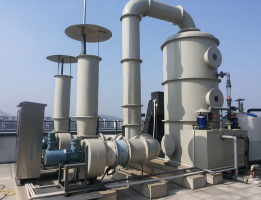 Large Air Volume Chemical Pollution Industrial Desulfurization Spray Tower With Gel Coat FRP Wet Gas Scrubber