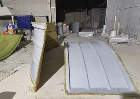 Capa de FRP industrial Placa de tratamento de águas residuais Tanque de fibra de vidro Frp Capa arqueada