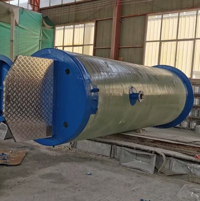 Compact Lifting Prefab Pump Stations Integrated GRP FRP For Flood Control Sewage Treatment Solution