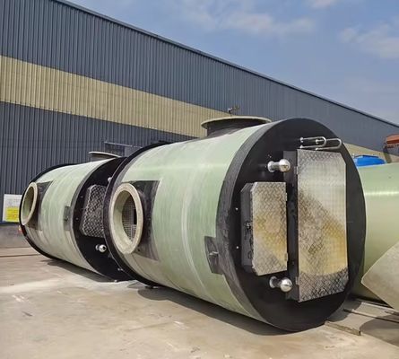 Compact Lifting Prefab Pump Stations Integrated GRP FRP For Flood Control Sewage Treatment Solution