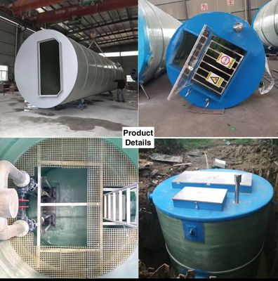 Compact Lifting Prefab Pump Stations Integrated GRP FRP For Flood Control Sewage Treatment Solution