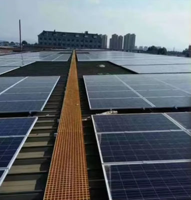 Solar Power FRP Grating Panels Roof Top Walkways Plastic Floor Grating Sheet Panel