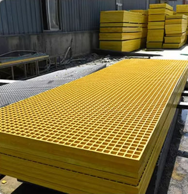 FRP GRP Mesh Plastic Heavy Duty Fiberglass Grating Flooring / Walkway Frp Grating