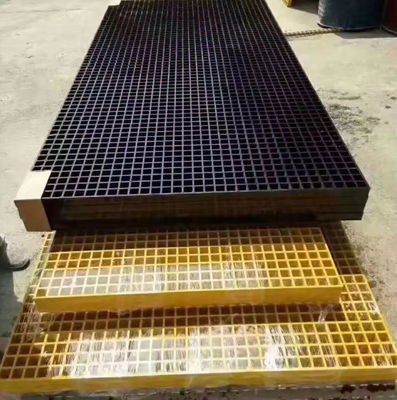 FRP GRP Mesh Plastic Heavy Duty Fiberglass Grating Flooring / Walkway Frp Grating