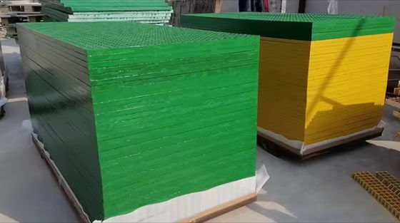 Tamanho personalizado Cor Especificação Grelha de fibra de vidro moldada FRP GRP malha de plástico Fibra de vidro piso