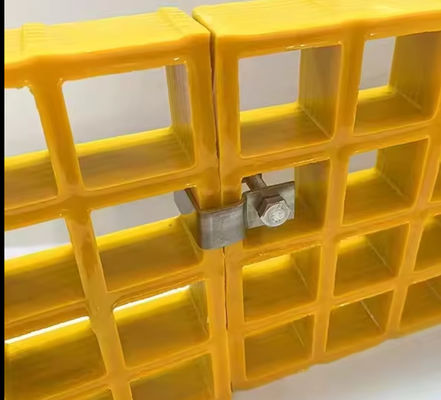 Tamanho personalizado Cor Especificação Grelha de fibra de vidro moldada FRP GRP malha de plástico Fibra de vidro piso