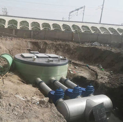 Prefabricated FRP Integrated Commercial Sewage Lift Station Industrial Submersible Pump Type