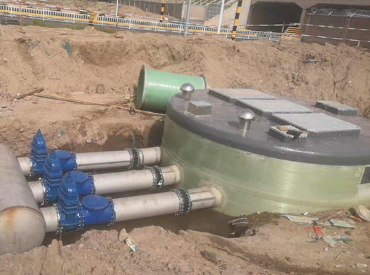 Prefabricated FRP Integrated Commercial Sewage Lift Station Industrial Submersible Pump Type