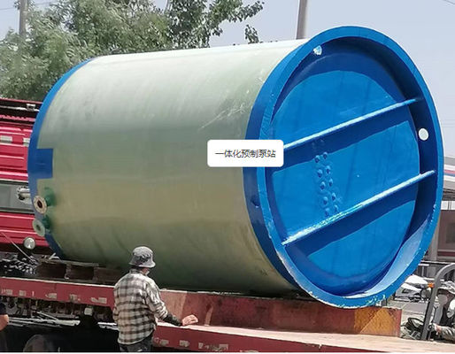 Prefabricated FRP Integrated Commercial Sewage Lift Station Industrial Submersible Pump Type